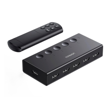 Switch HDMI UGREEN 5 en 1, 4K 60Hz, HDMI 2.0, Control Remoto, Soporta HDR, 3D, CEC, HDCP 2.2, Compatible con PS5/Xbox/Switch/TV/Fire Stick - CM568