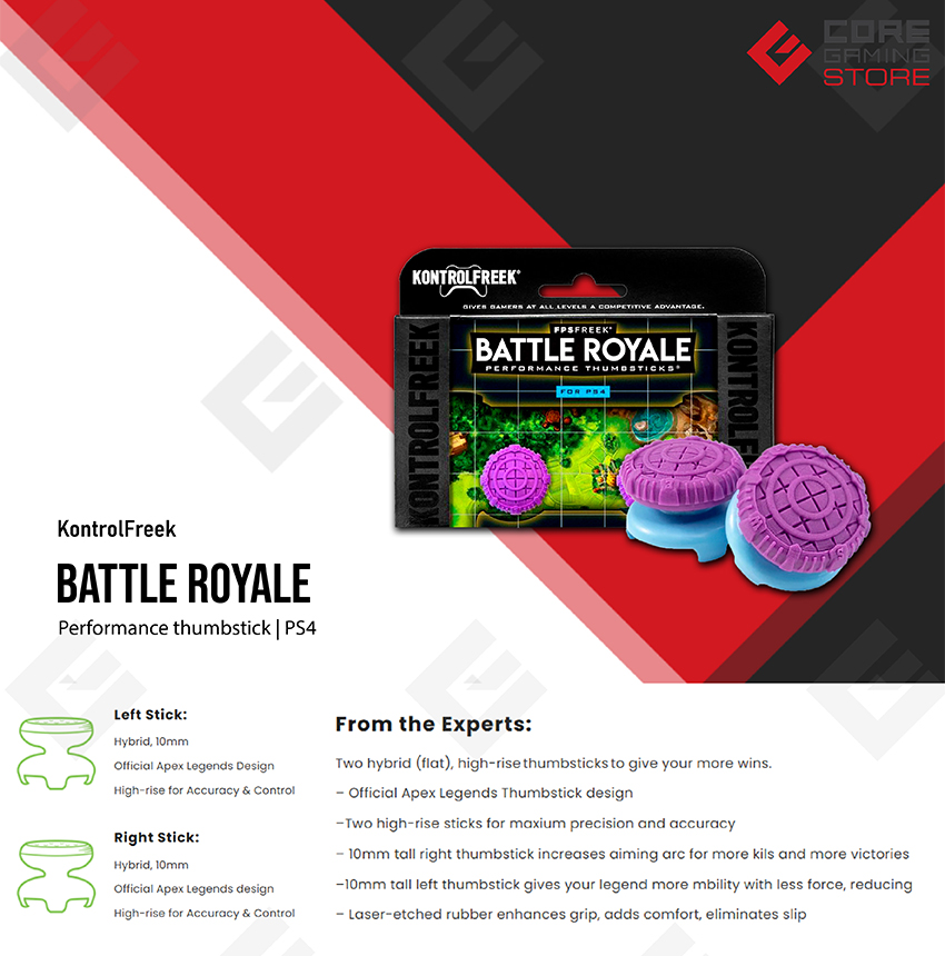 KontrolFreek - Battle Royale - para PS4 y PS5 | Performance Thumbsticks | 2 Alturas Elevadas, Precisión y Agarre Mejorados | Morado