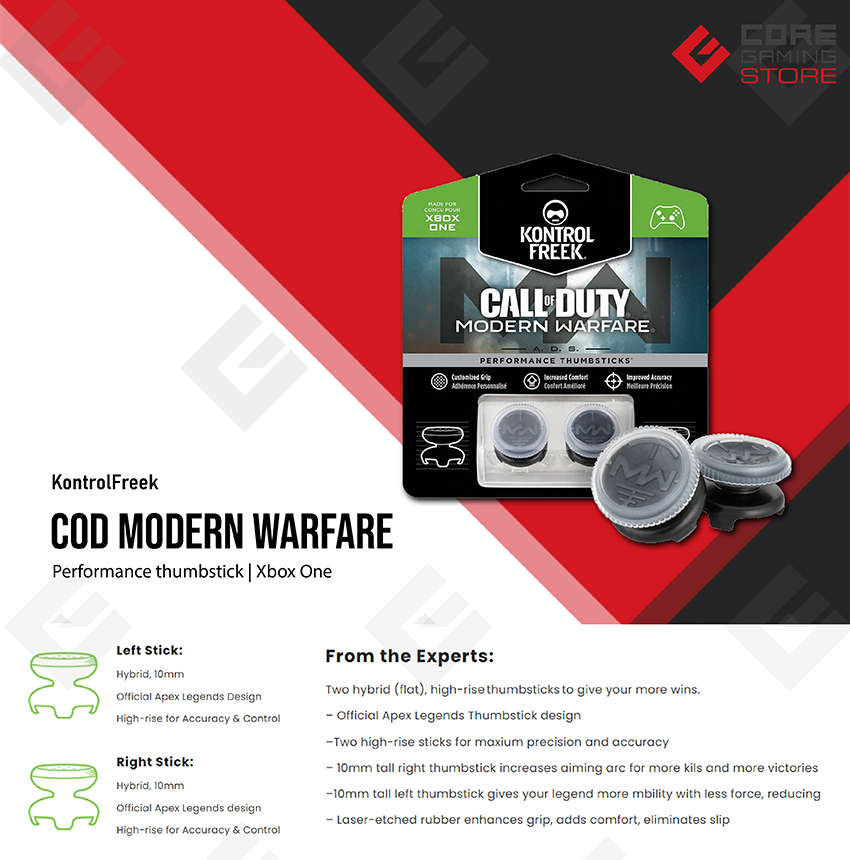 KontrolFreek - Call of Duty: Modern Warfare - para Xbox One y Series X|S | Performance Thumbsticks | 2 Alturas Elevadas, Precisión Pro | Transparente