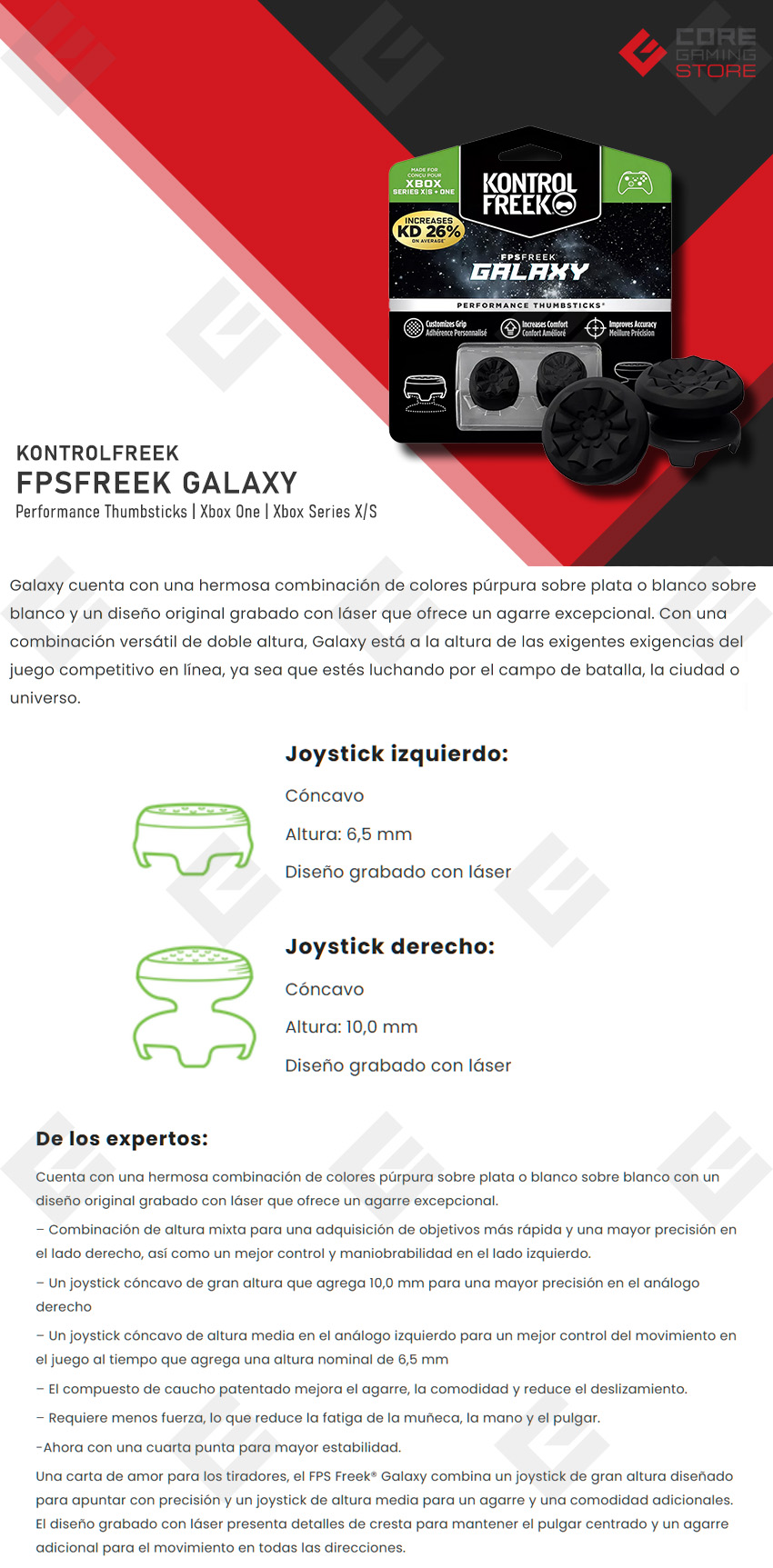 KontrolFreek - FPS Freek Galaxy - para Xbox One y Xbox Series X , Performance Thumbsticks, 2 Alturas elevadas, Versátil