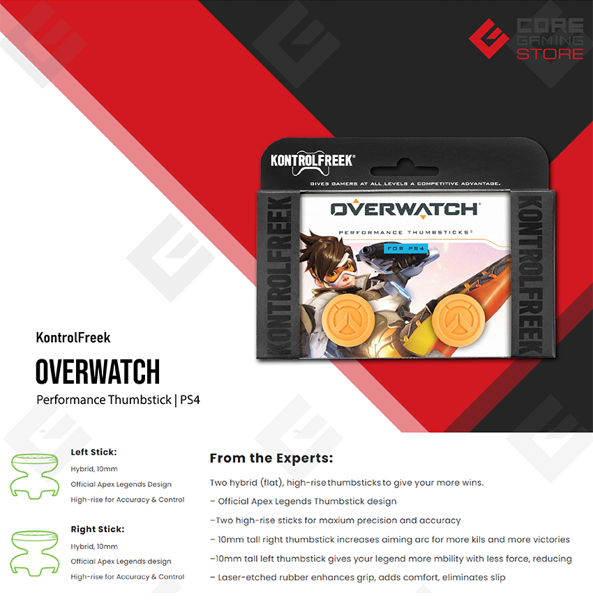 KontrolFreek - Overwatch - para PS4 y PS5 | Performance Thumbsticks | 2 Alturas Mixtas, Precisión y Agarre Mejorados | Naranja