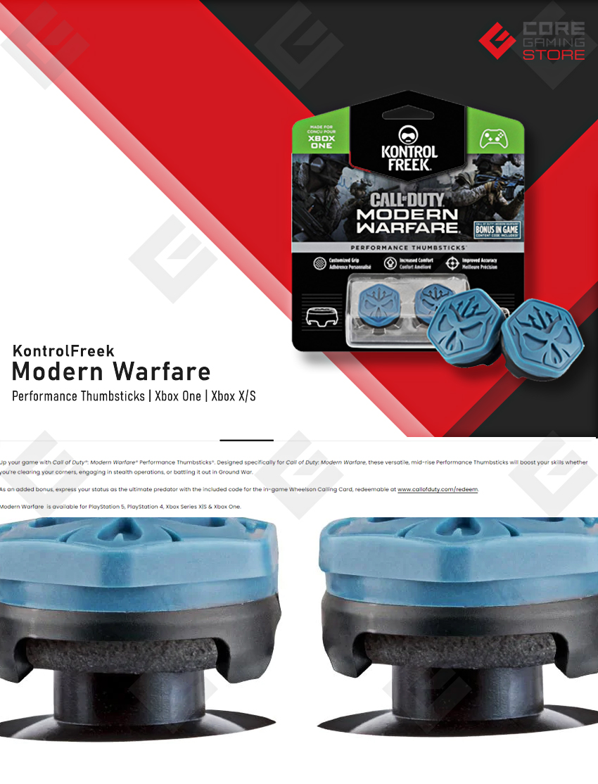 KontrolFreek Call of Duty: Modern Warfare para Xbox One y Xbox Series X | Performance Thumbsticks | Negro/Azul.