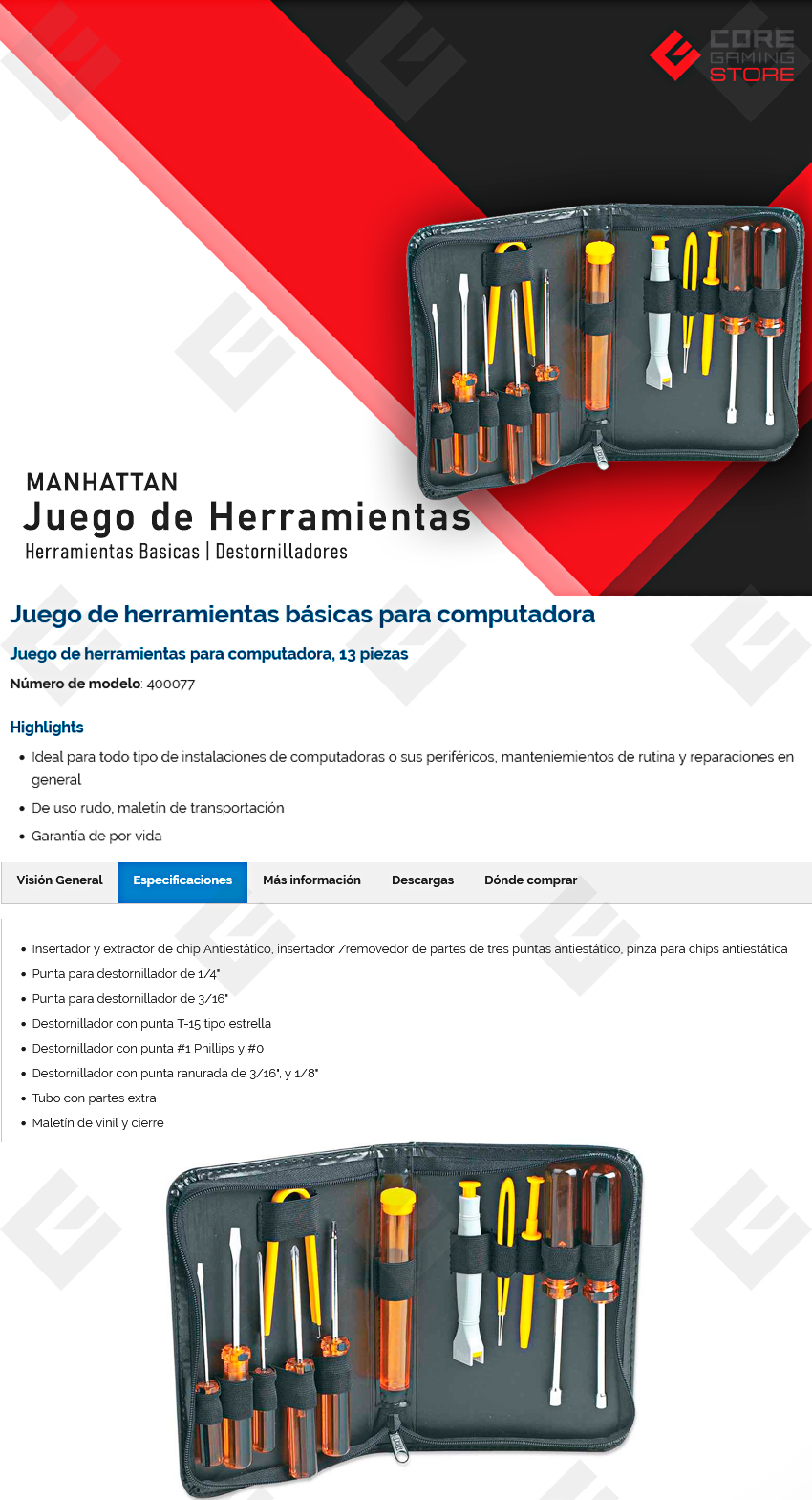 Juego de herramientas básicas para computadora Manhattan - 400077