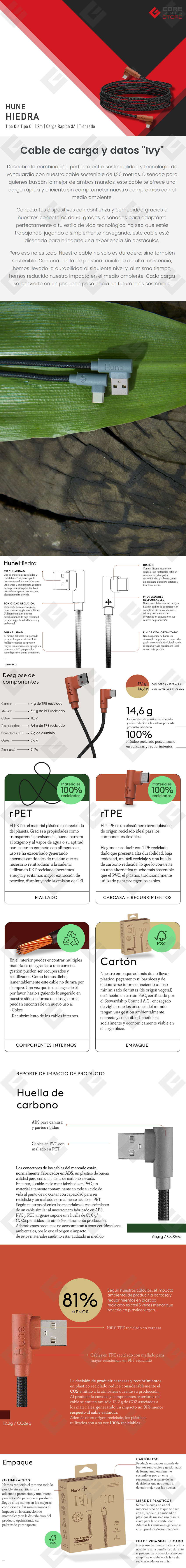 Cable Hune USB-C a USB-C, 1.2m, Corteza - AT-ACC-CA-353-CORTEZA