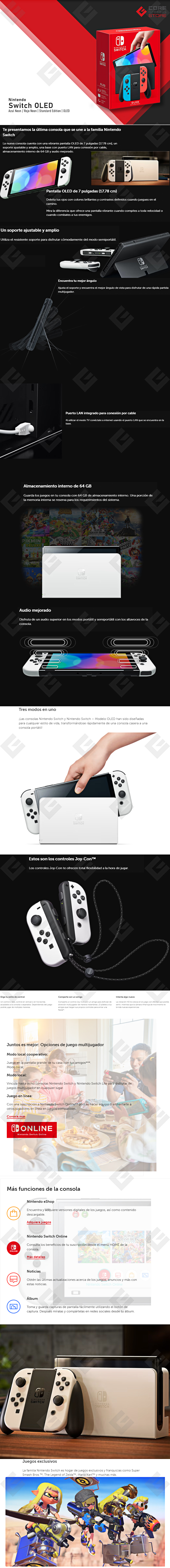Consola Nintendo Switch Modelo OLED Roja ( Edición Mario) - Versus Gamers