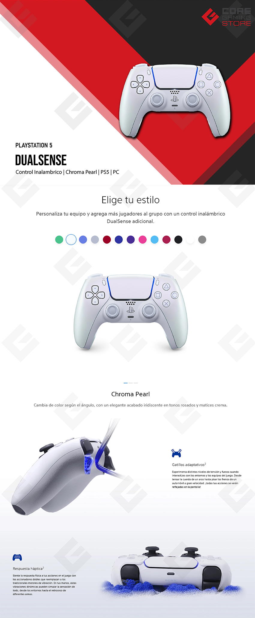 Control Inalámbrico DualSense Chroma Pearl | PlayStation 5 | PS5