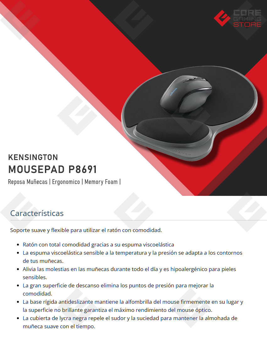 Mousepad Kensington con Reposa Muñecas P8691 - K62816USF