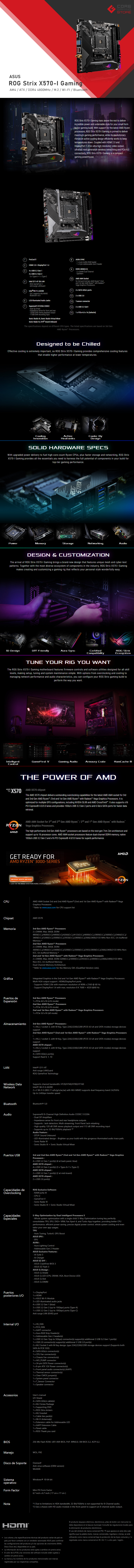Tarjeta Madre Asus ROG Strix X570-I Gaming, Mini-ITX, AM4, DDR4 4800Mhz OC, M.2, PCIe 4.0