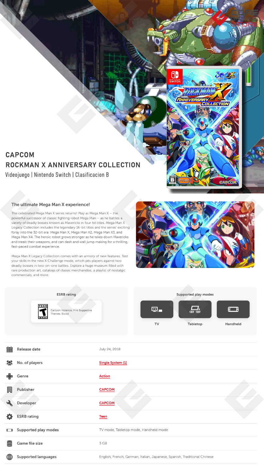 Videojuego Capcom Rockman X Anniversary Collection, Standard Edition, para Nintendo Switch