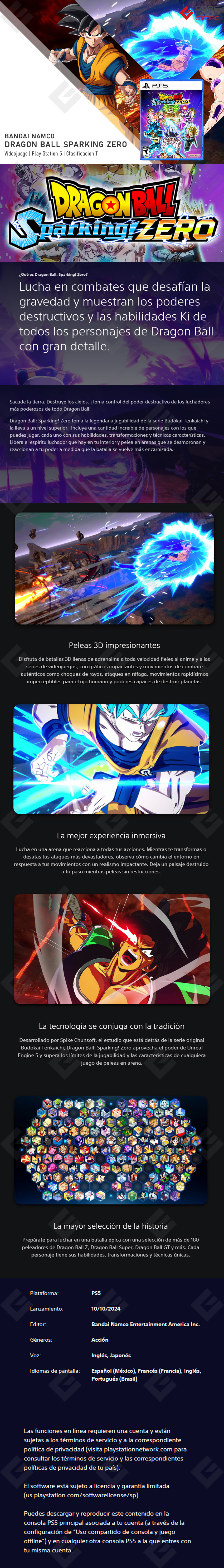 Videojuego Dragon Ball Sparking! Zero, Standard Edition, para PlayStation 5