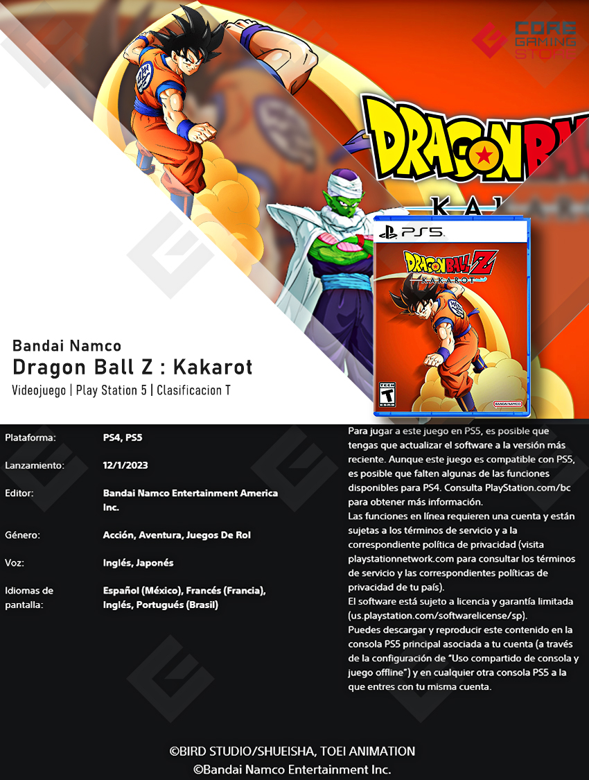Videojuego Dragon Ball Kakarot | Standard Edition | para PlayStation 5