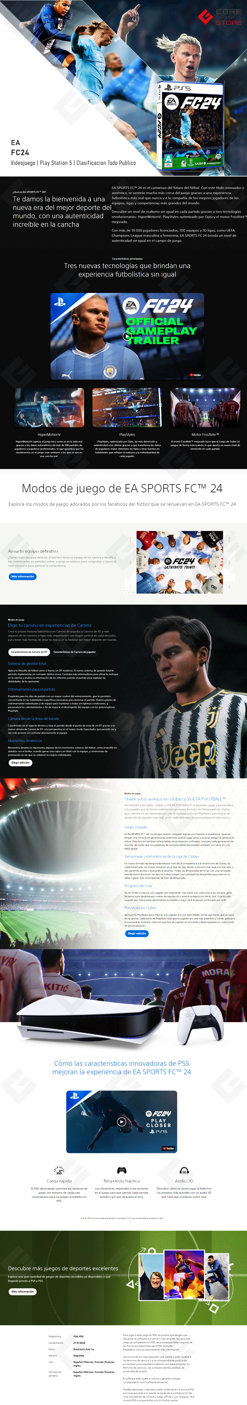 Videojuego EA Sports FC 24 Standard Edition para PlayStation 5 - P00000004141