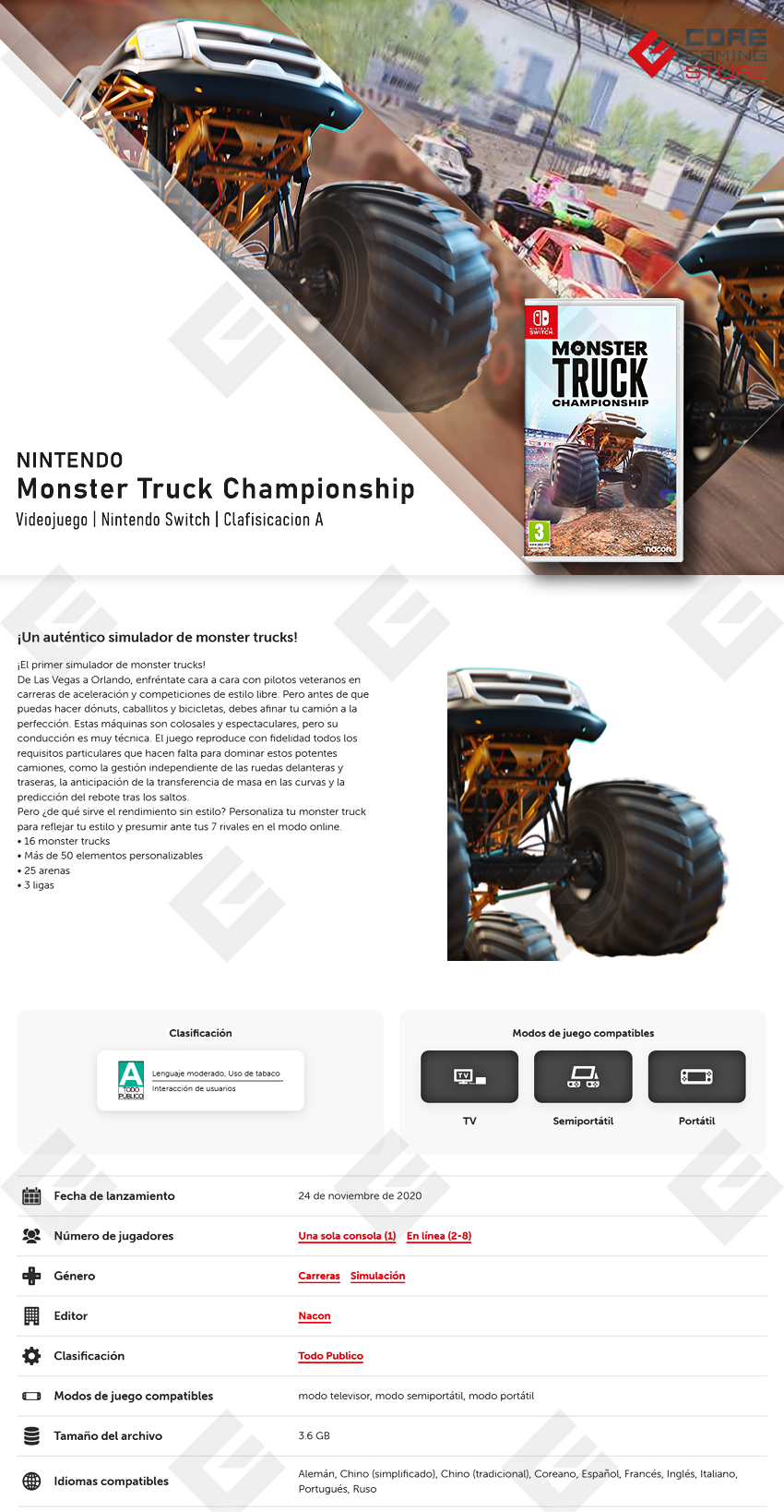 Videojuego Monster Truck Championship | Standard Edition | para Nintendo Switch