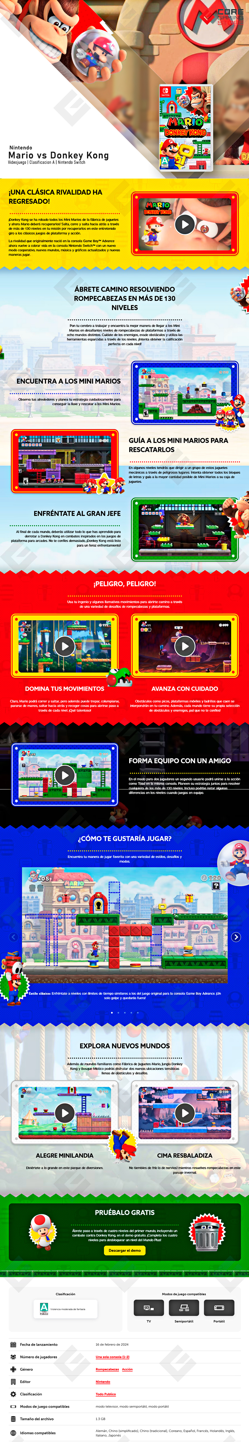 Videojuego Mario vs Donkey Kong, Standard Edition, para Nintendo Switch